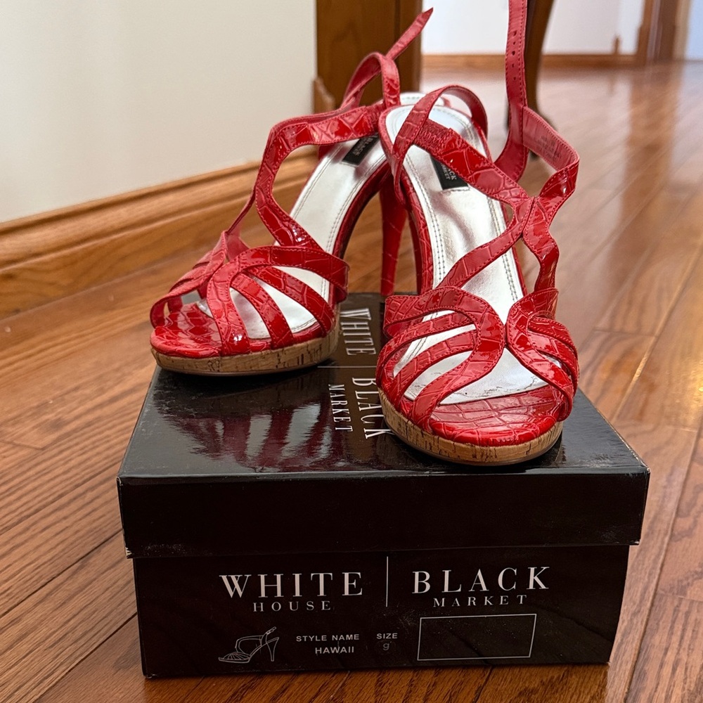 White House Black Market Glossy Red Heels